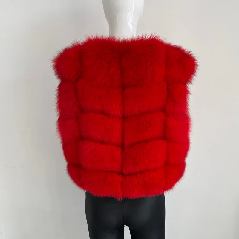 BEIZIRU Women's Sleeveless Real Fur Vest Winter Fashion Luxury Natural Vest