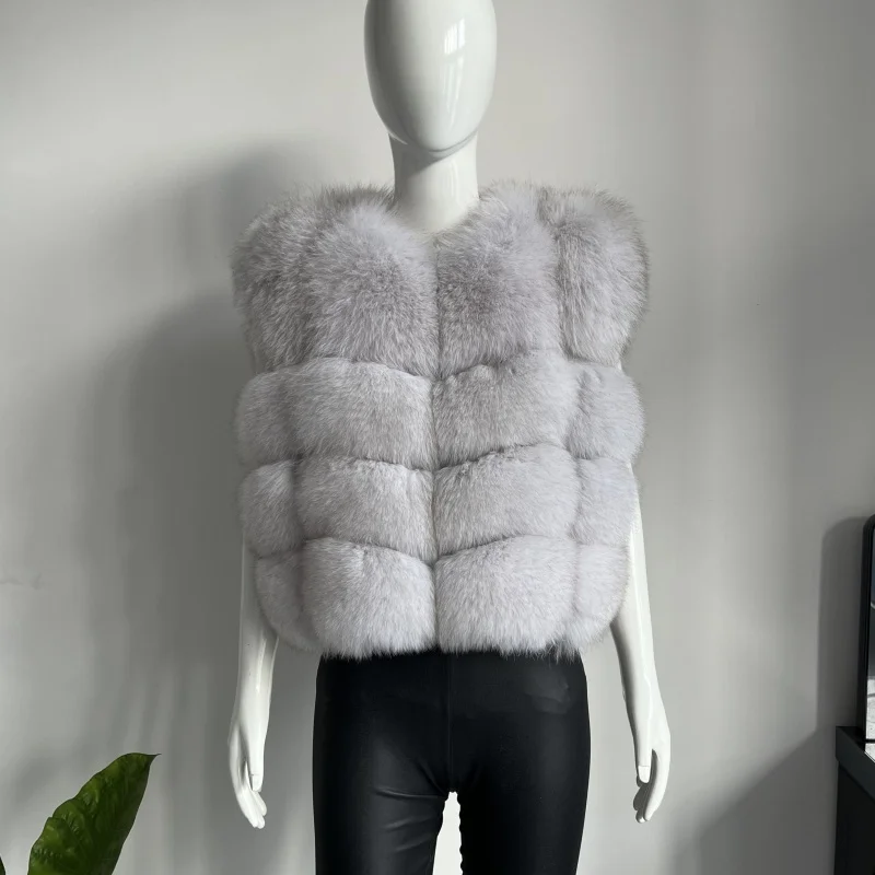 BEIZIRU Women's Sleeveless Real Fur Vest Winter Fashion Luxury Natural Vest