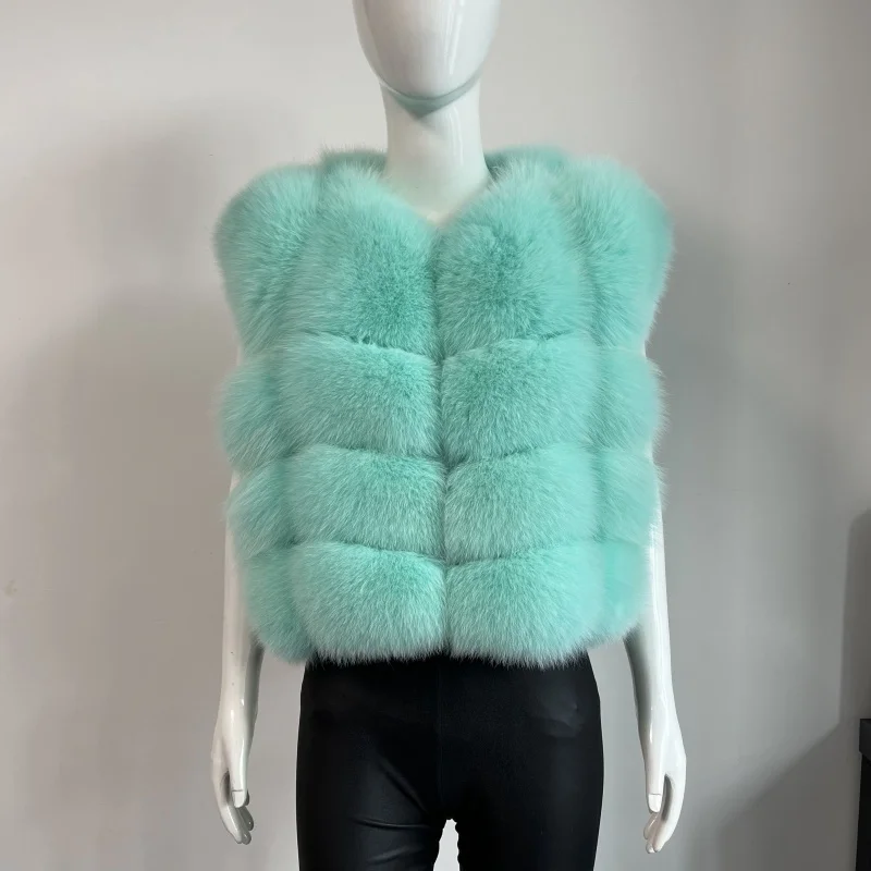 BEIZIRU Women's Sleeveless Real Fur Vest Winter Fashion Luxury Natural Vest