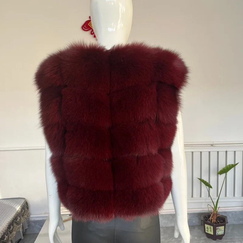 BEIZIRU Women's Sleeveless Real Fur Vest Winter Fashion Luxury Natural Vest