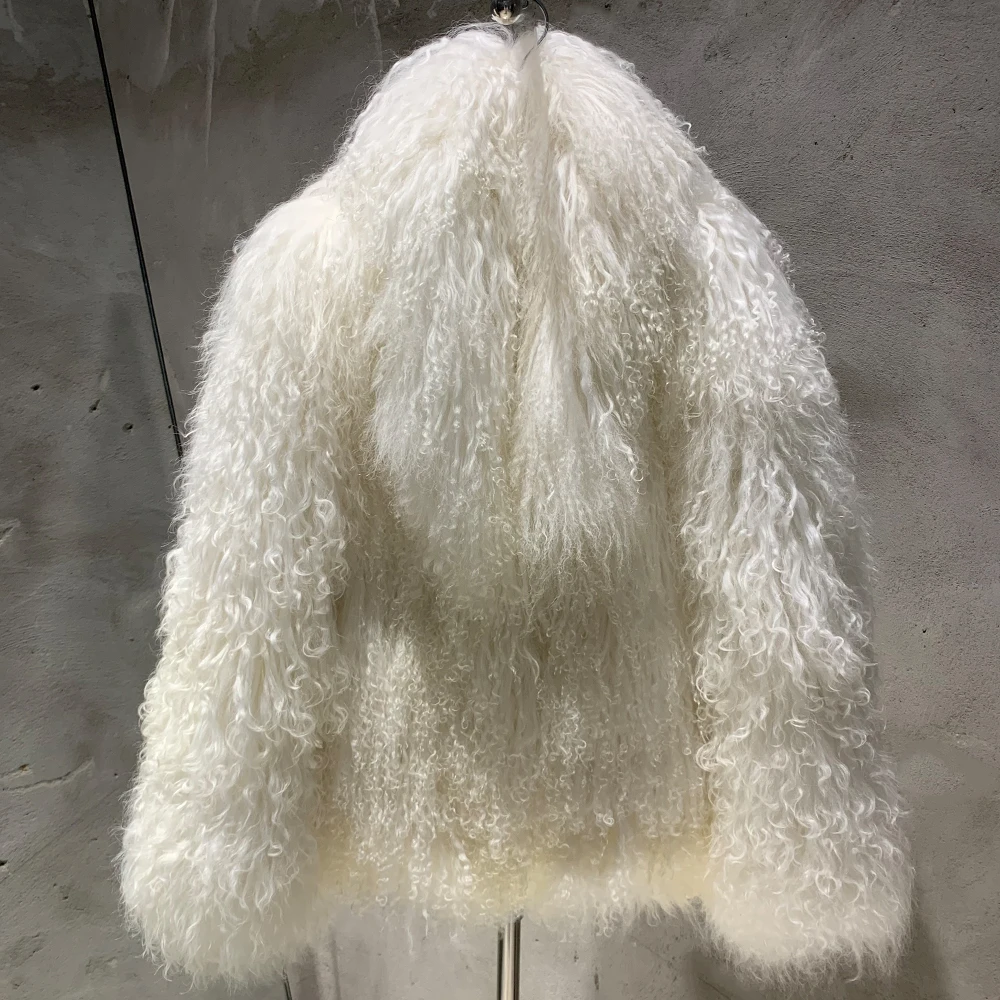 Women Mongolian Fur Coat Lady Real Sheep Fur Coat Winter Warm Winter Natural Fur Cloth 950+10