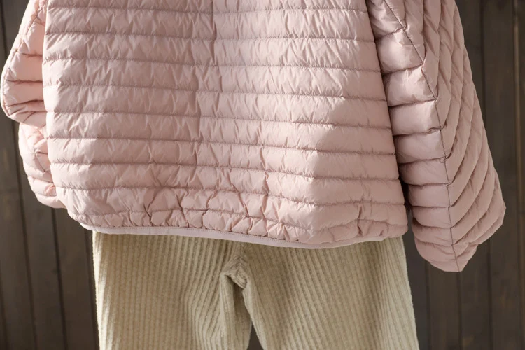 Schinteon Women Ultralight White Duck Down Jacket with Hood Over Size Loose Casual Autumn Winter Outwear Coat 2026 New