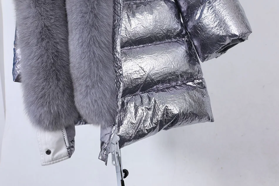 Maomaokong 2026 Winter Luxury Real Fox Raccoon Fur Collar Down Jacket Women Hooded Warm Puffer Coat Waterproof Outerwear Parkas