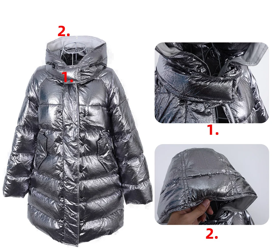 Maomaokong 2026 Winter Luxury Real Fox Raccoon Fur Collar Down Jacket Women Hooded Warm Puffer Coat Waterproof Outerwear Parkas