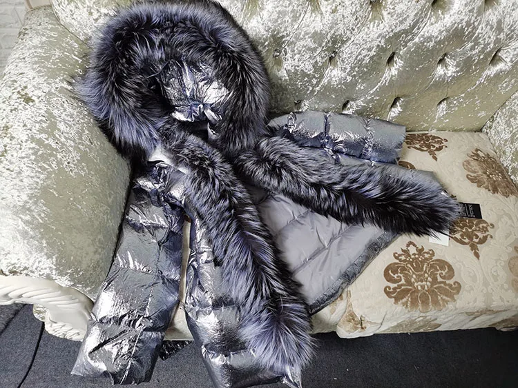 Maomaokong 2026 Winter Luxury Real Fox Raccoon Fur Collar Down Jacket Women Hooded Warm Puffer Coat Waterproof Outerwear Parkas