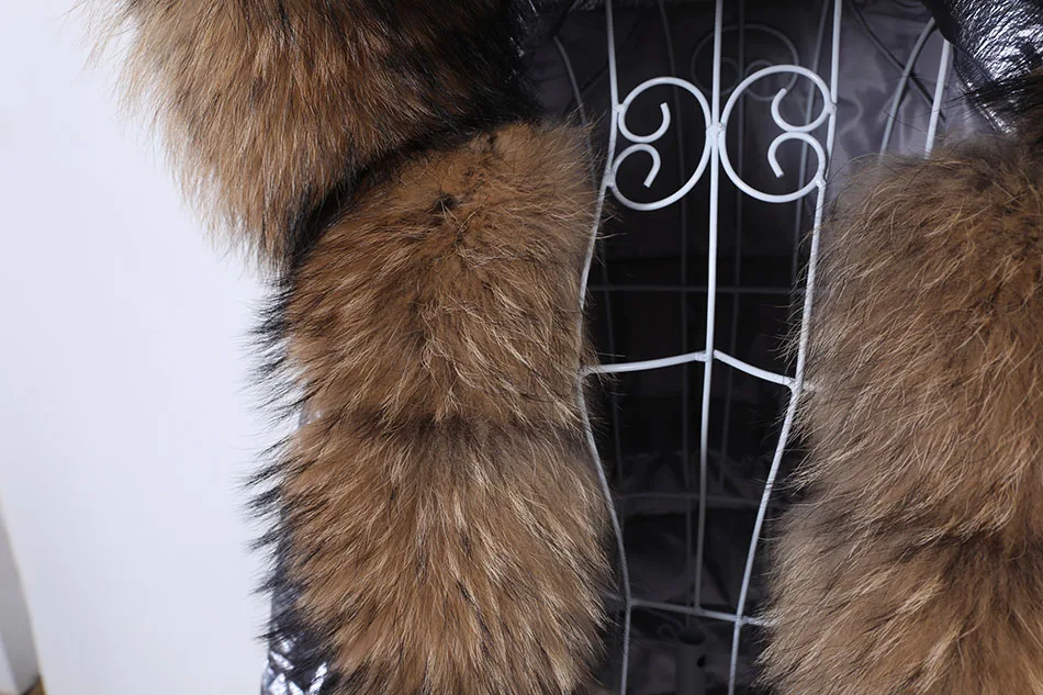 Maomaokong 2026 Winter Luxury Real Fox Raccoon Fur Collar Down Jacket Women Hooded Warm Puffer Coat Waterproof Outerwear Parkas