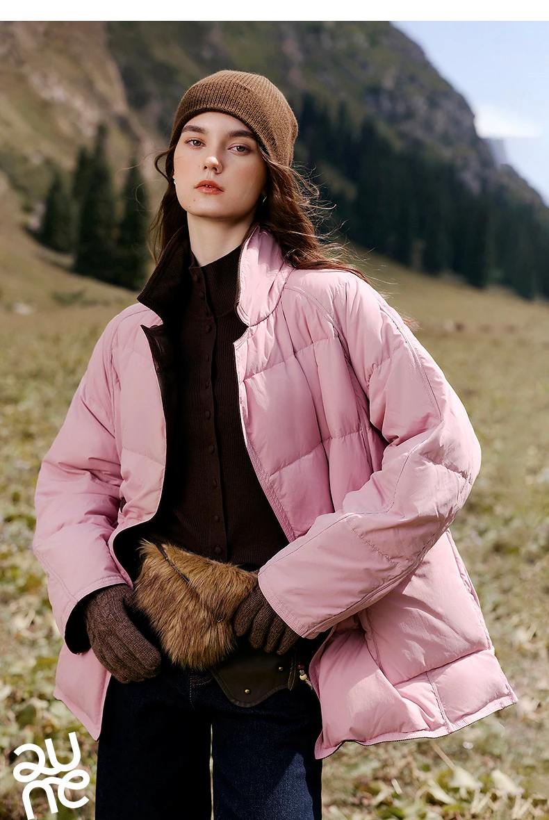 TOYOUTH Women Reversible Corduroy Down Jacket 2026 Winter New Cannelé Color Block Loose Outerwear