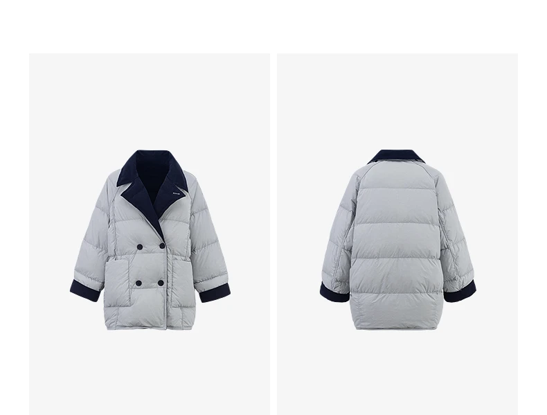 TOYOUTH Women Reversible Corduroy Down Jacket 2026 Winter New Cannelé Color Block Loose Outerwear
