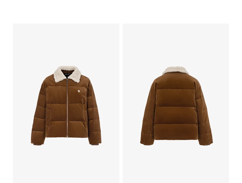 TOYOUTH Women Down Jacket 2026 Winter New Corduroy Sherpa Collar Maillard 90% Down Warm Puffer Coat