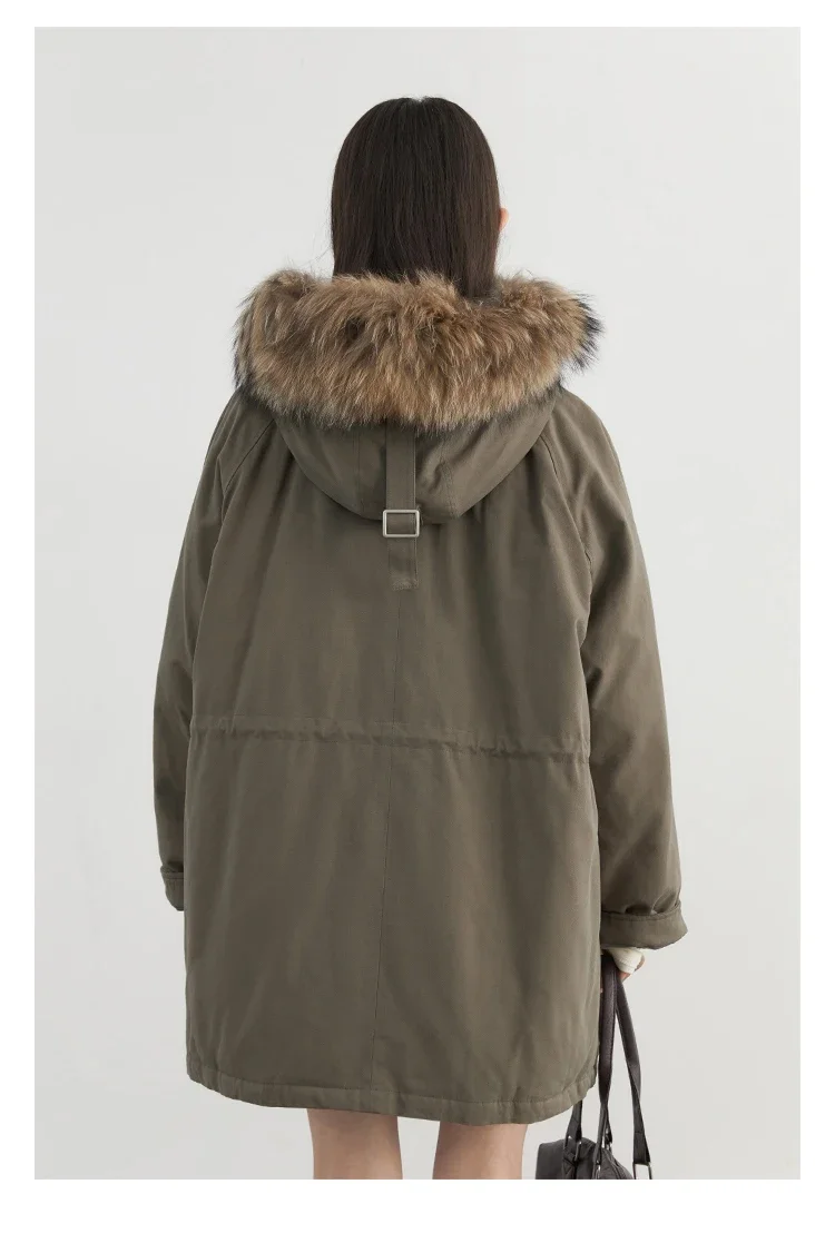 CHIC VEN Women Down Coats Casual Loose Hooded Fur Collar Warm Jackets Korean 90 White Duck Down Female Coat Autumn Winter 2026