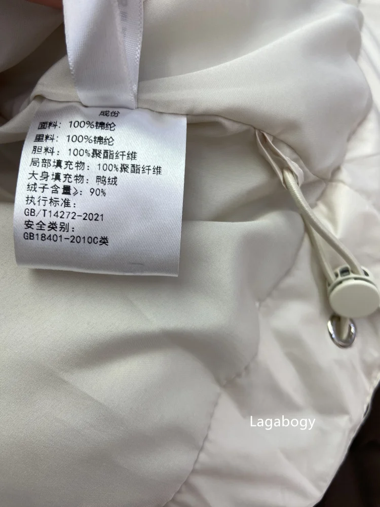 Lagabogy Autumn 2025 Winter Down Jacket Women Casual Loose Oversize White Duck Coat Warm Outerwear Hood Style Coat Office Lady