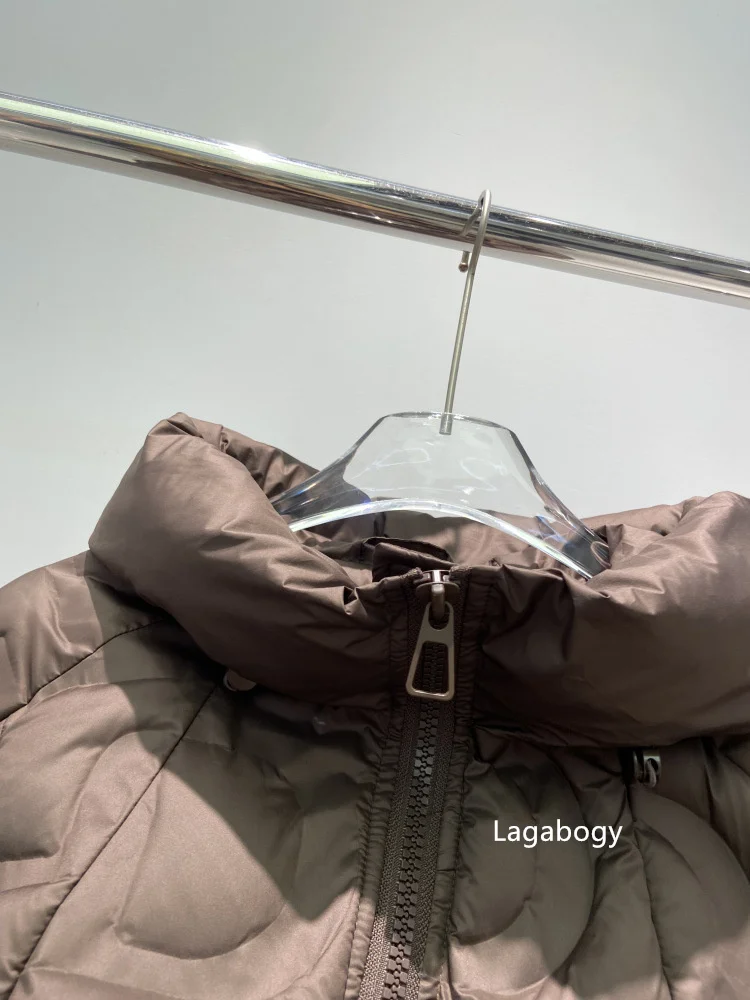 Lagabogy Autumn 2025 Winter Down Jacket Women Casual Loose Oversize White Duck Coat Warm Outerwear Hood Style Coat Office Lady