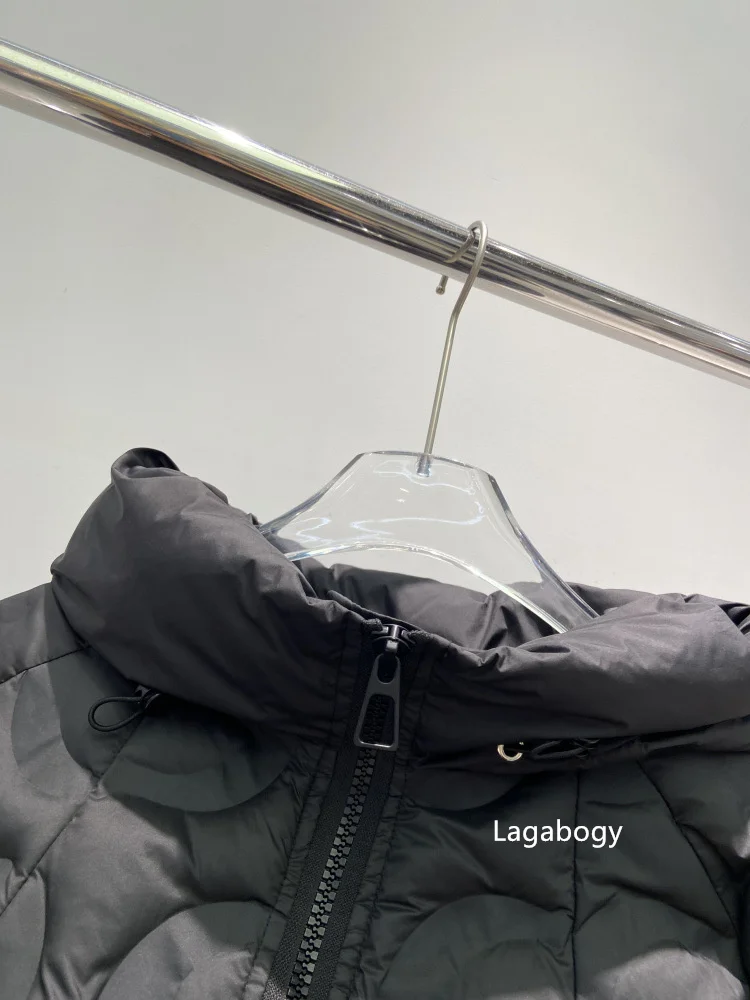Lagabogy Autumn 2025 Winter Down Jacket Women Casual Loose Oversize White Duck Coat Warm Outerwear Hood Style Coat Office Lady