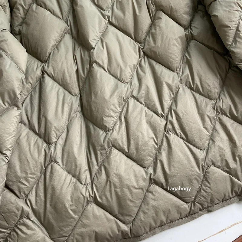 Lagabogy 2025 Autumn Winter Women Ultra Light 90% White Duck Down Jacket Female Casual Loose Puffer Coat Single Breasted Outwear