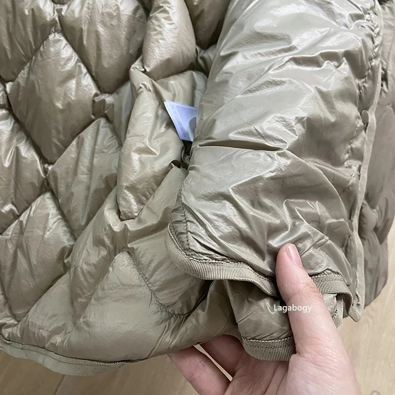 Lagabogy 2025 Autumn Winter Women Ultra Light 90% White Duck Down Jacket Female Casual Loose Puffer Coat Single Breasted Outwear