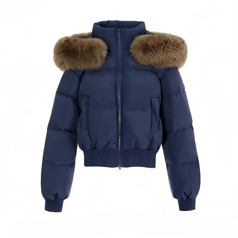 Korean Sweet Solid Faux Fur Hooded Coat Women Y2k Vintage Slim Cotton Coat Autumn Winter Casual Warm Long Sleeve Outerwear New