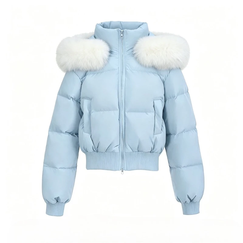 Korean Sweet Solid Faux Fur Hooded Coat Women Y2k Vintage Slim Cotton Coat Autumn Winter Casual Warm Long Sleeve Outerwear New