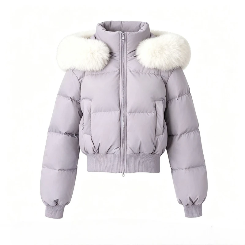 Korean Sweet Solid Faux Fur Hooded Coat Women Y2k Vintage Slim Cotton Coat Autumn Winter Casual Warm Long Sleeve Outerwear New
