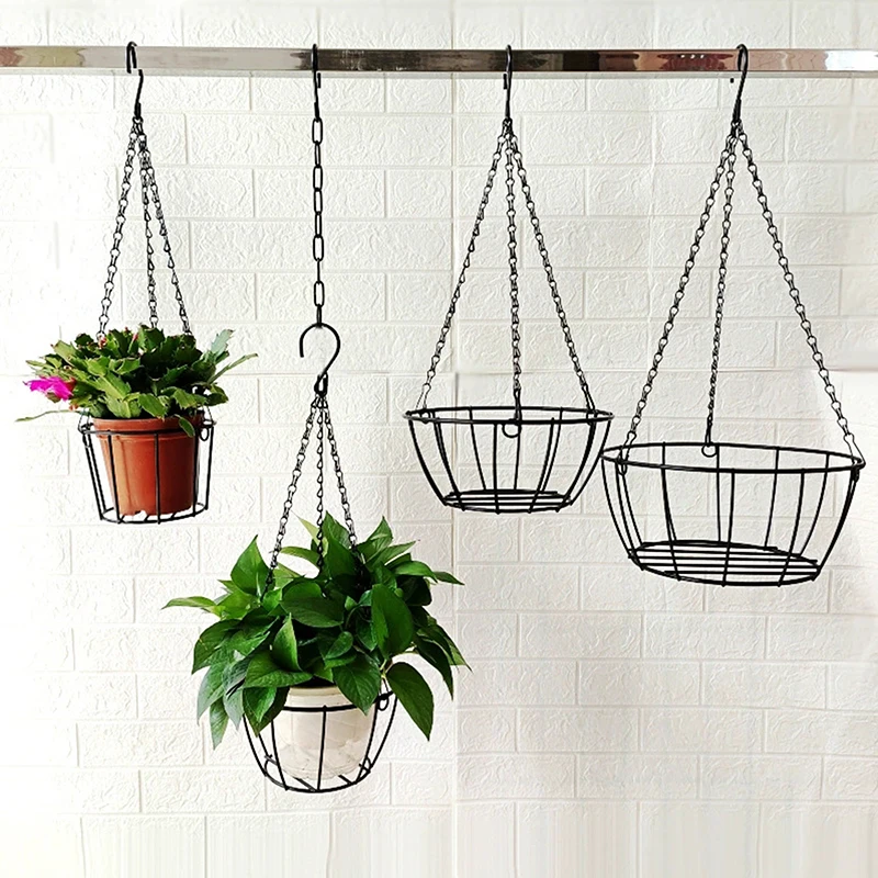 40cm Flower Pot Hanging Chain With 3 Hooks Potted Hydroponic Plant Planting Pot Home Garden Decoration