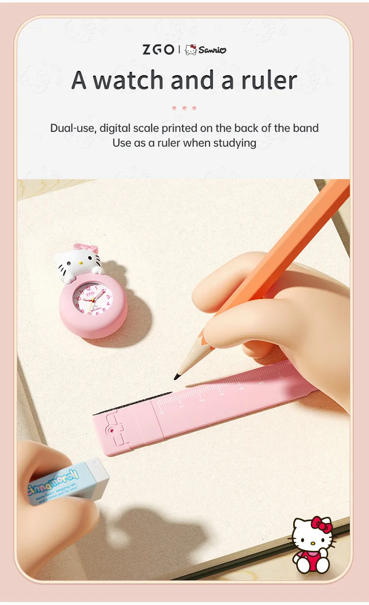 ZGO Sanrio Cinnamoroll Kids Watch, Unisex, Silicone Strap, Cute Waterproof Glow-in-the-Dark Watch for Children 307
