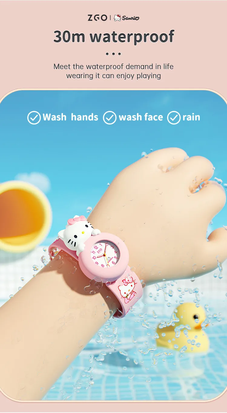 ZGO Sanrio Cinnamoroll Kids Watch, Unisex, Silicone Strap, Cute Waterproof Glow-in-the-Dark Watch for Children 307