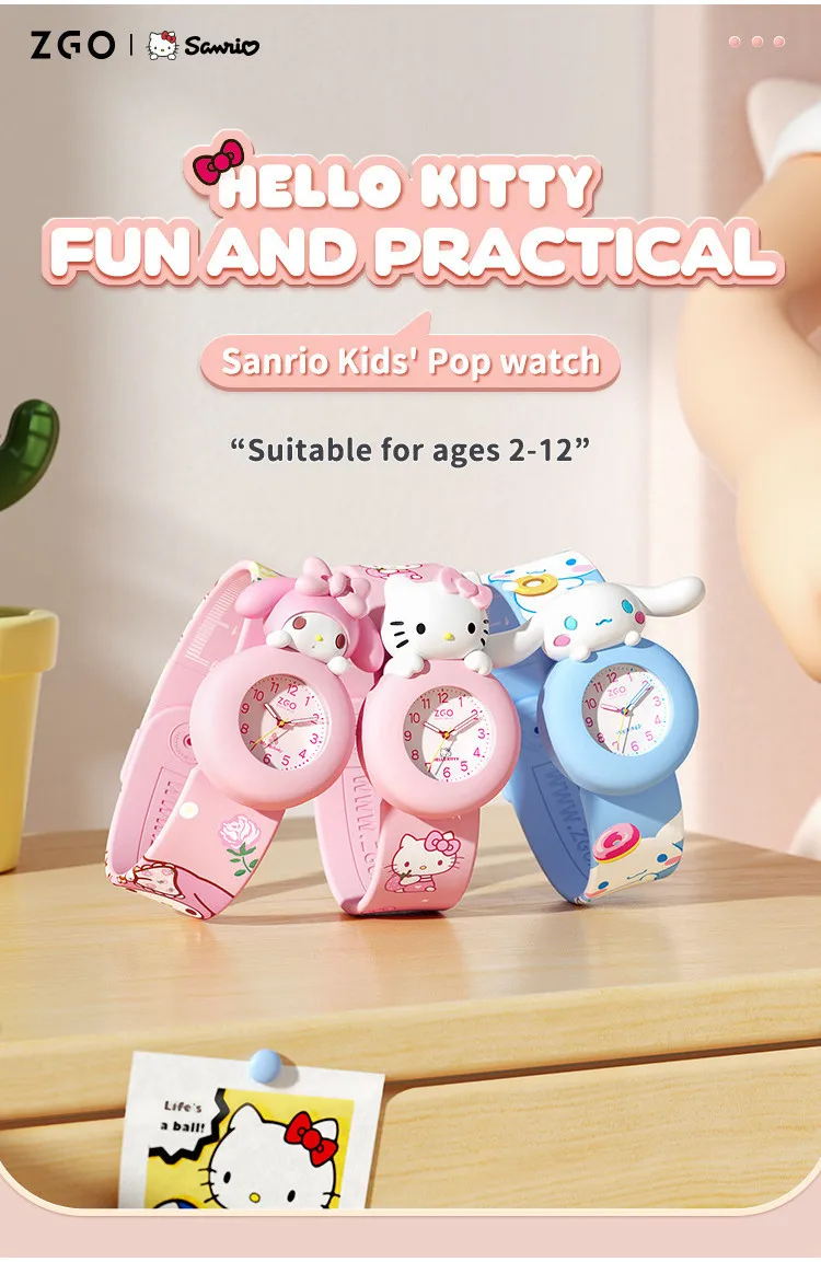 ZGO Sanrio Cinnamoroll Kids Watch, Unisex, Silicone Strap, Cute Waterproof Glow-in-the-Dark Watch for Children 307