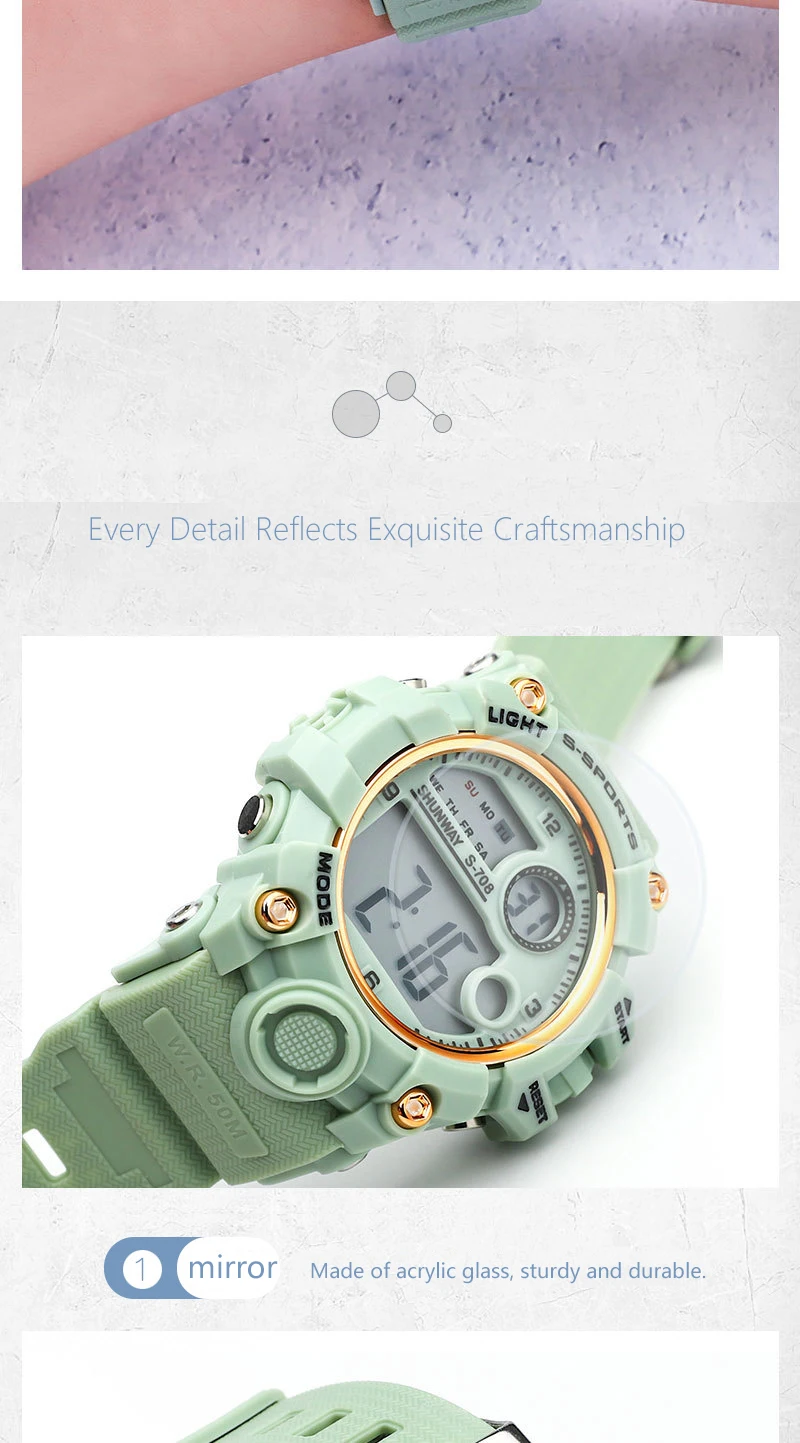 UTHAI CE133 Children's Electronic Watch Sports Watch for Boy Girl Waterproof Alarm Clock Multifunctional Clock