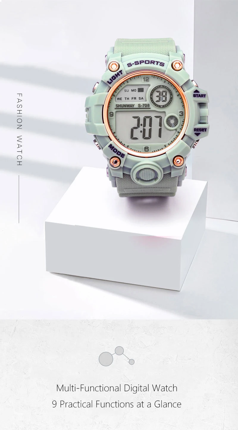 UTHAI CE133 Children's Electronic Watch Sports Watch for Boy Girl Waterproof Alarm Clock Multifunctional Clock