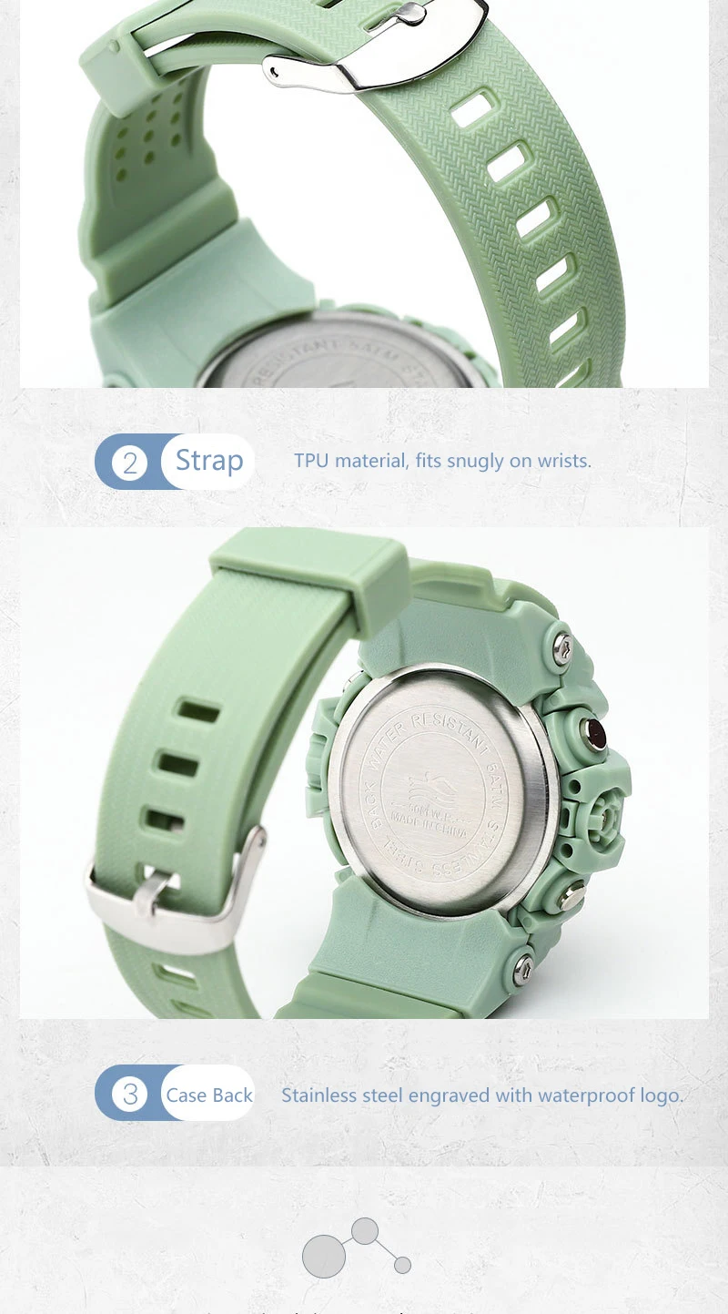UTHAI CE133 Children's Electronic Watch Sports Watch for Boy Girl Waterproof Alarm Clock Multifunctional Clock