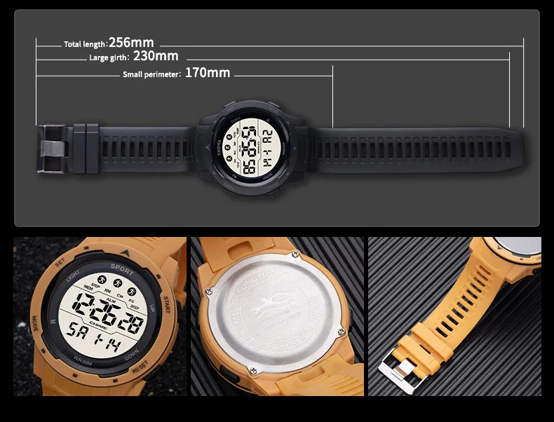 Electronic Watch for Man Outdoor Sport Watch Stopwatch Waterproof Calendar Multifunction LED Digital Clock for Men Kids Boy Teen