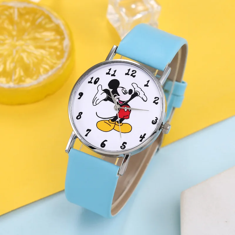 Mickey Mouse Minni Steel Quartz Watch Cartoon Children Watches Crystal Diamond Ladies Student Women Anime Clock Girls Golden