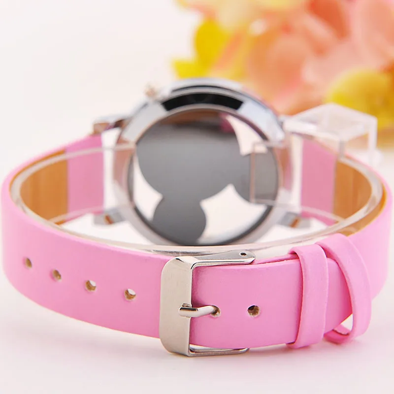 Mickey Mouse Minni Steel Quartz Watch Cartoon Children Watches Crystal Diamond Ladies Student Women Anime Clock Girls Golden