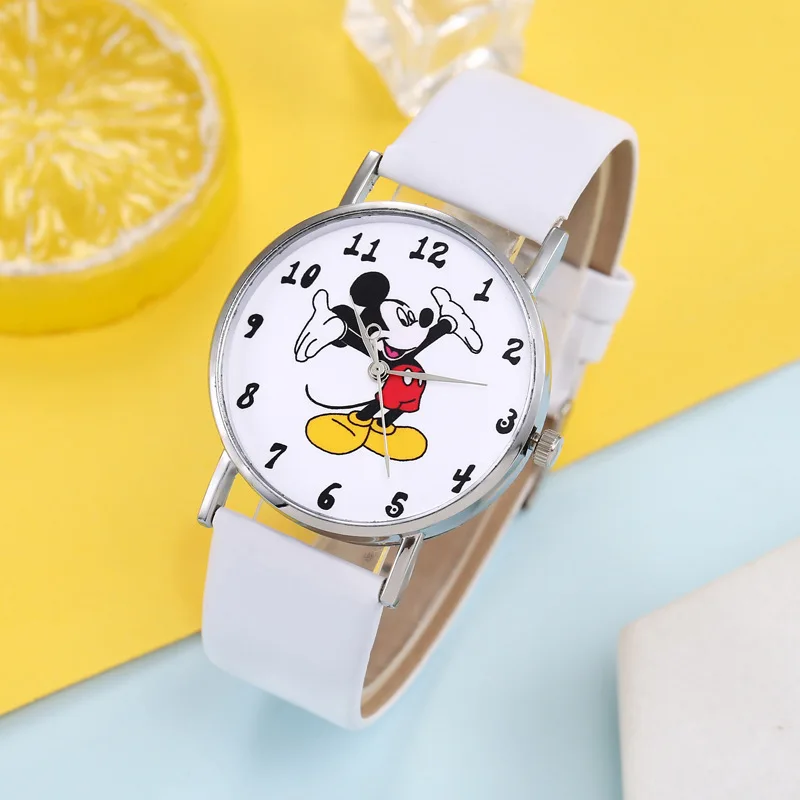 Mickey Mouse Minni Steel Quartz Watch Cartoon Children Watches Crystal Diamond Ladies Student Women Anime Clock Girls Golden