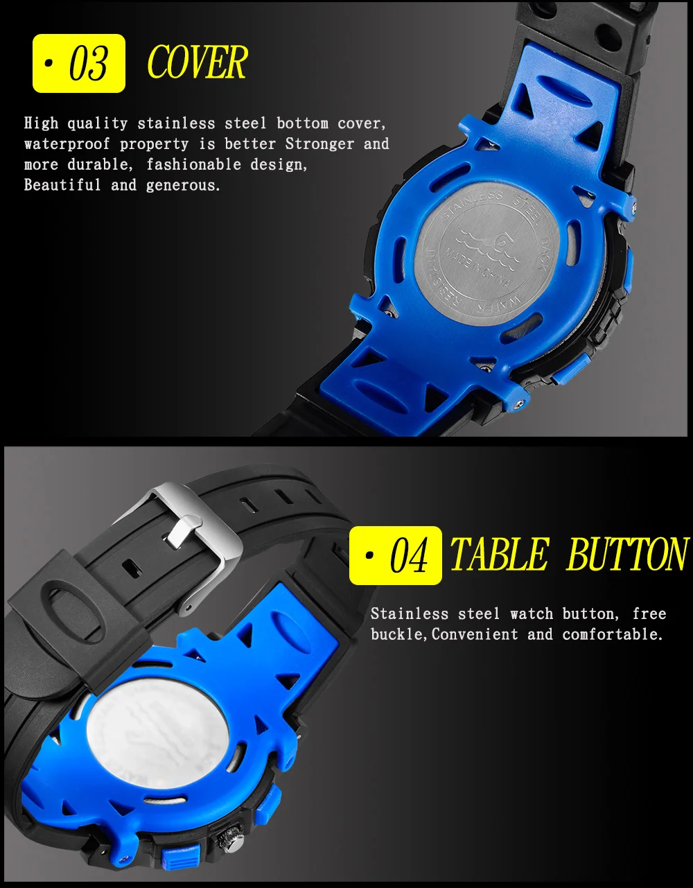 Synoke Kids Digital Sport's Watches Fashion PU Strap Led Waterproof Boy Girl Military Wristwatch Student Alarm Clock