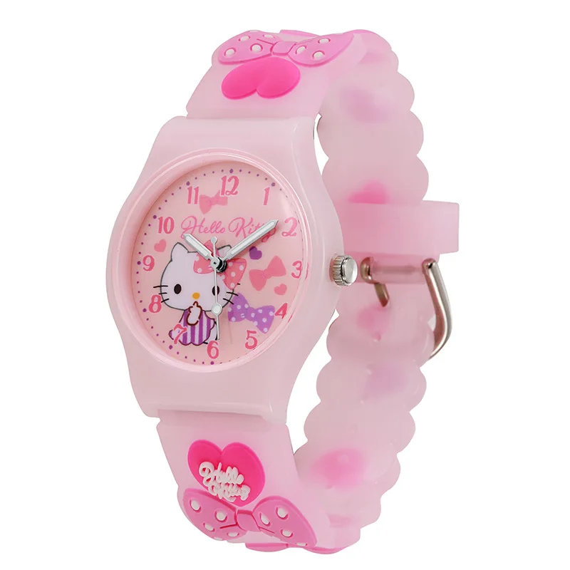 Fashio 3D Hello Kitty Watches For Girls Cartoon Pattern Kuromi Waterproof Quartz Children Watch Wrist Clock Kids Gift Reloj Nina