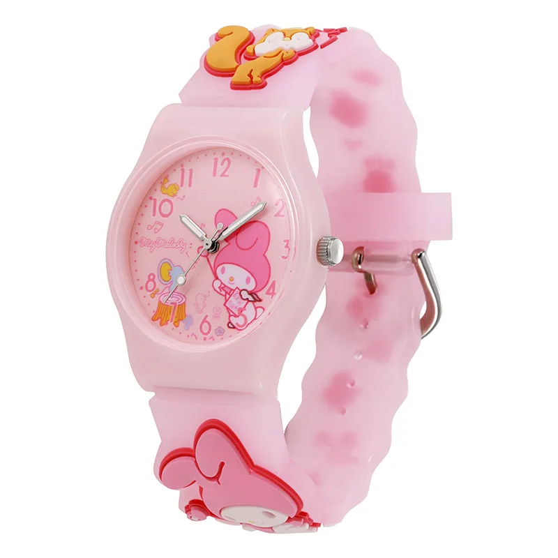 Fashio 3D Hello Kitty Watches For Girls Cartoon Pattern Kuromi Waterproof Quartz Children Watch Wrist Clock Kids Gift Reloj Nina