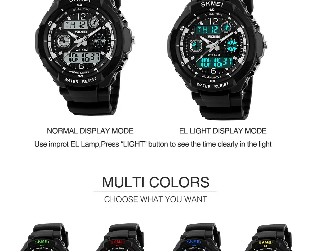 SKME Kids Shockproof Waterproof Watch Outdoor Digital Boy Sport Children Electronic Wristwatches Relojes infantiles 0931 1060