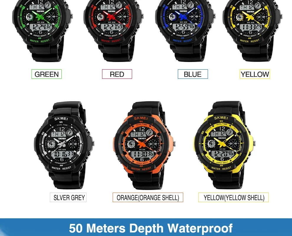 SKME Kids Shockproof Waterproof Watch Outdoor Digital Boy Sport Children Electronic Wristwatches Relojes infantiles 0931 1060