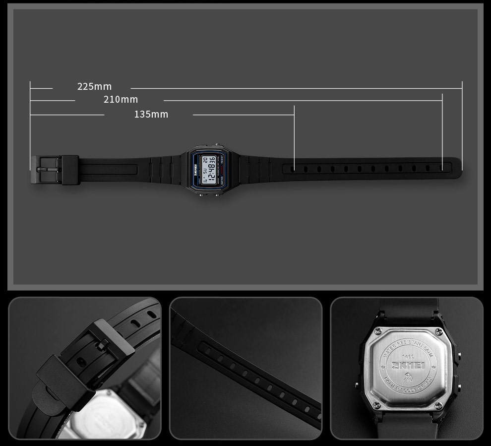 SKMEI 1460 Alarm Clock Luminous Digital Watches Relogio Children Watch Kids Watches Sports Style Waterproof Wristwatch