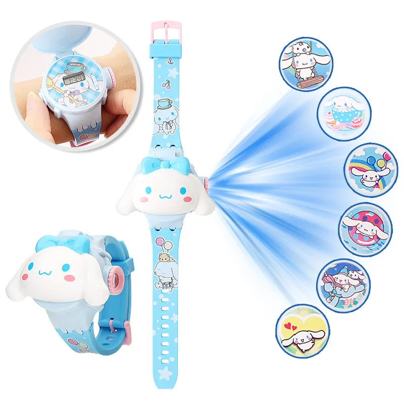 Fashion Projection Hello Kitty Children Watches Silicone Strap Cute Kuromi Girls Watch Kids Student School Gift Relogio Infantil
