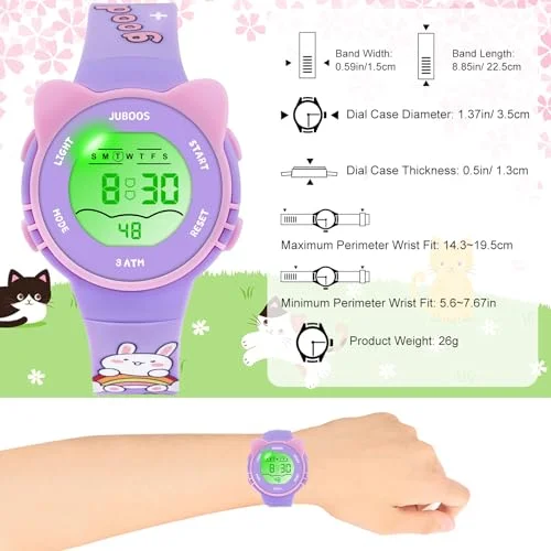 Girls And Boys Cute Meow Star Watches Kids Children's Junior High School Waterproof Alarm Clock Electronic Watch