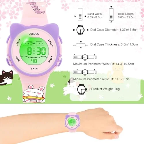 Girls And Boys Cute Meow Star Watches Kids Children's Junior High School Waterproof Alarm Clock Electronic Watch