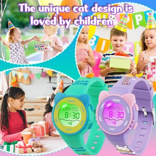 Girls And Boys Cute Meow Star Watches Kids Children's Junior High School Waterproof Alarm Clock Electronic Watch