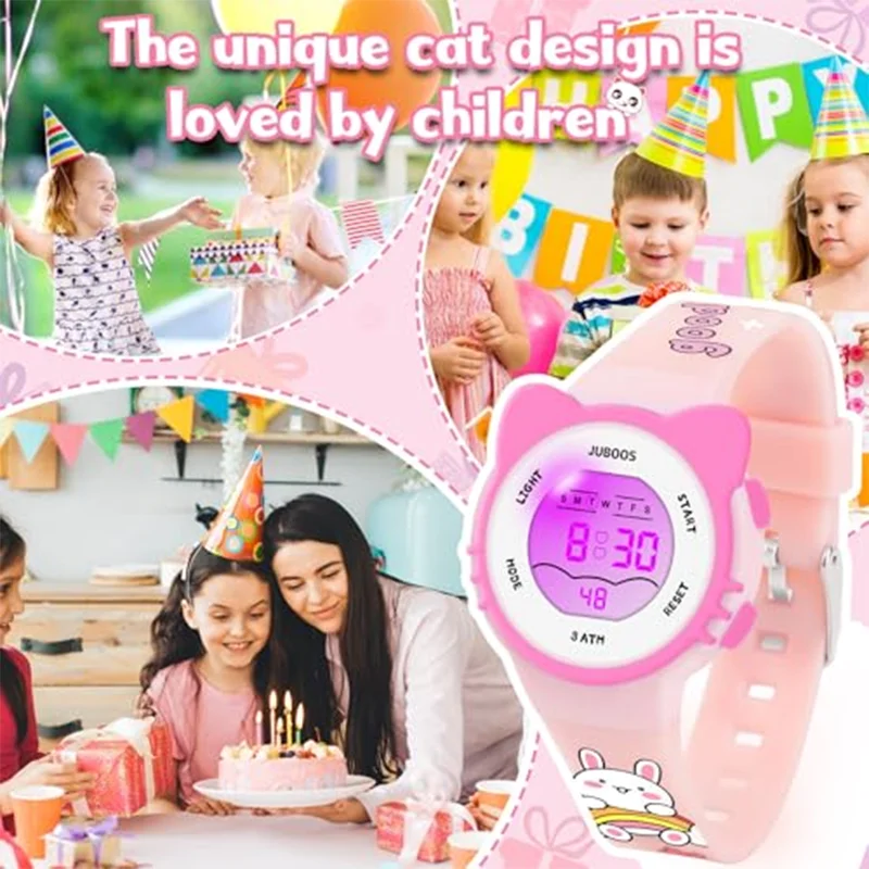Girls And Boys Cute Meow Star Watches Kids Children's Junior High School Waterproof Alarm Clock Electronic Watch