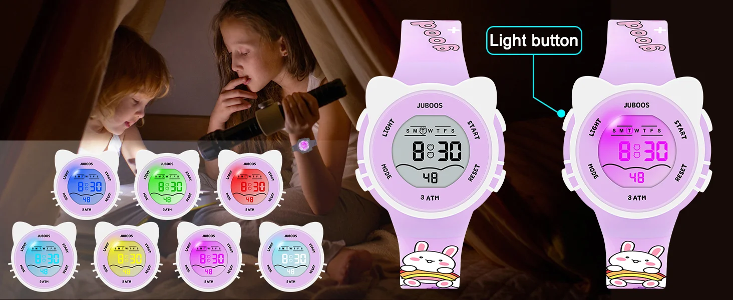Girls And Boys Cute Meow Star Watches Kids Children's Junior High School Waterproof Alarm Clock Electronic Watch