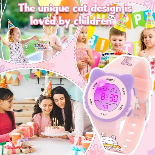 Girls And Boys Cute Meow Star Watches Kids Children's Junior High School Waterproof Alarm Clock Electronic Watch
