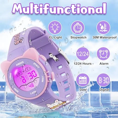 Girls And Boys Cute Meow Star Watches Kids Children's Junior High School Waterproof Alarm Clock Electronic Watch