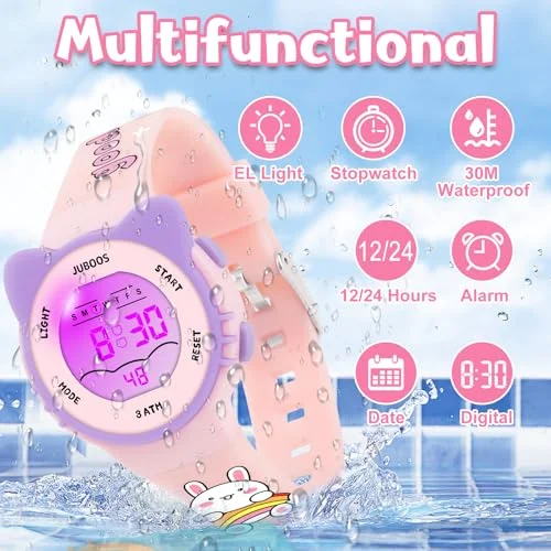 Girls And Boys Cute Meow Star Watches Kids Children's Junior High School Waterproof Alarm Clock Electronic Watch