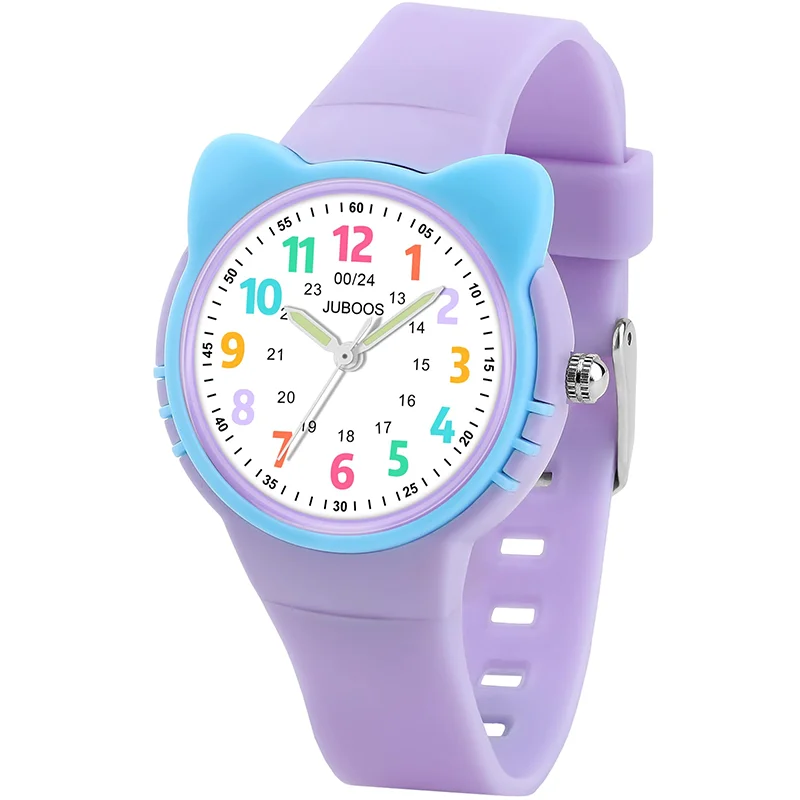 Cute Watches for Girls Cartoon Pattern Kuromi Waterproof Quartz Children Watch Wrist Clock Kids Gift