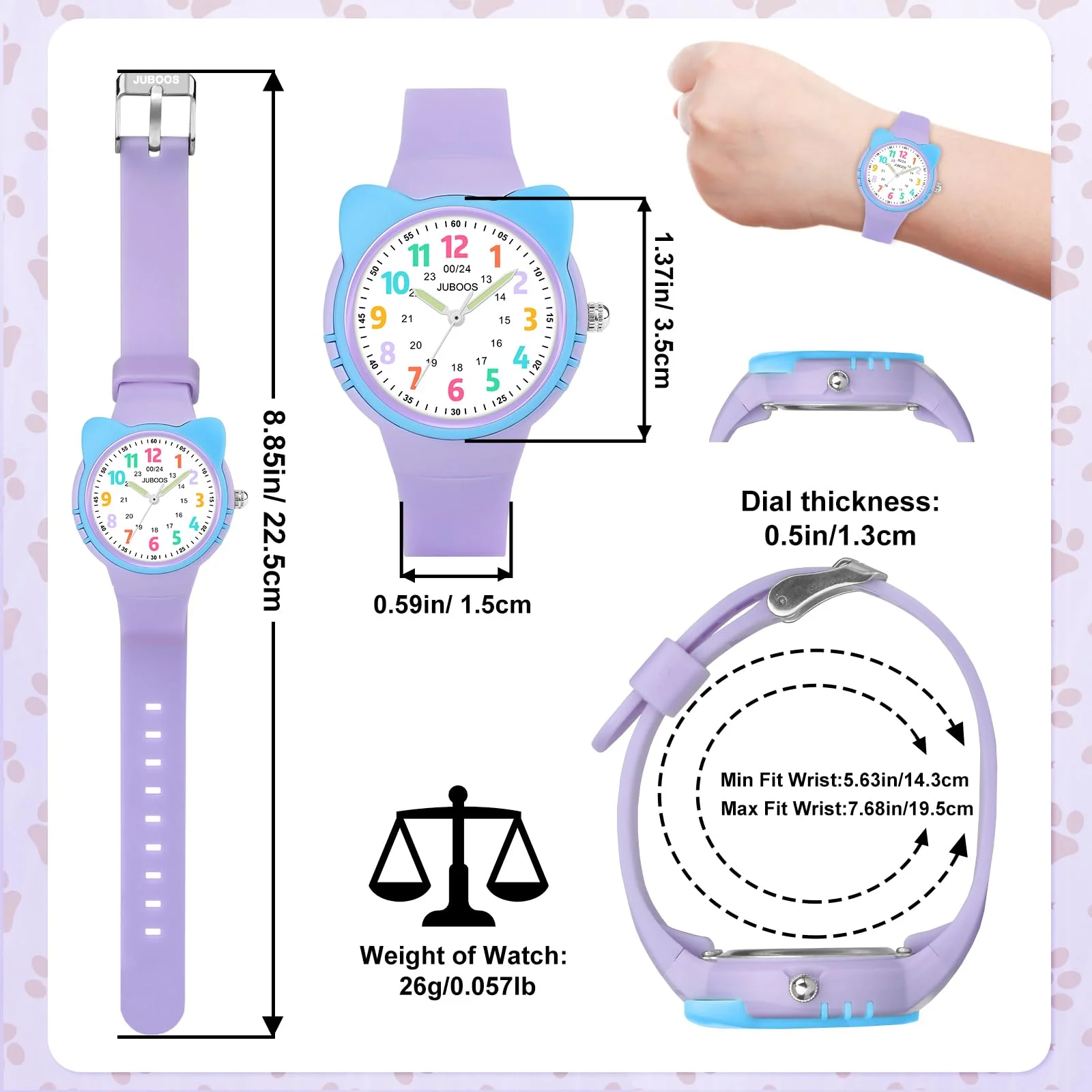 Cute Watches for Girls Cartoon Pattern Kuromi Waterproof Quartz Children Watch Wrist Clock Kids Gift